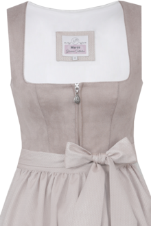 Midi-Dirndl einfarbig mit Veloursoberteil taupe