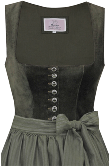 Midi-Samtdirndl oliv