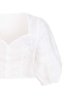 Dirndlbluse mit halblangen Ballonrmeln wei