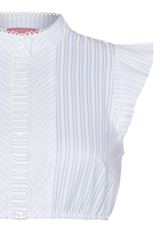 Dirndlbluse mit Flgelrmel gestreift blau