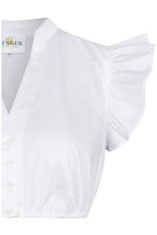 Stretch-Dirndlbluse mit Flgelarm wei