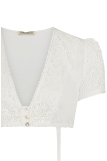 Dirndlbluse mit kurzen rmeln reinwei