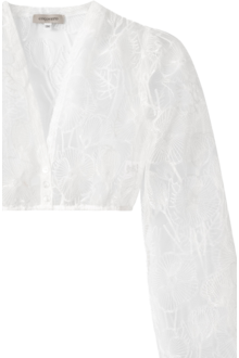 Dirndlbluse bridal flower offwhite