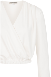 Dirndlbluse V-Ausschnitt in Wickeloptik white