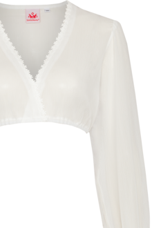 Dirndlbluse transparent mit weiten langen rmeln offwhite
