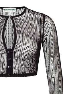 Dirndlbluse mit Tropfenausschnitt langarm schwarz