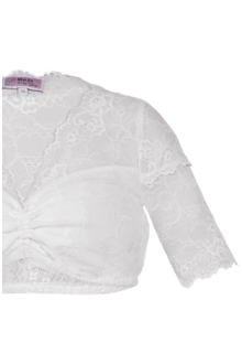Dirndlbluse mit Spitze und halblangen rmeln offwhite