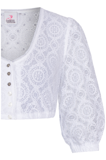 Dirndlbluse mit 3/4-Arm weiter rmel wei