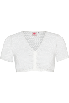Dirndlbluse Kurzarm mit V-Ausschnitt offwhite