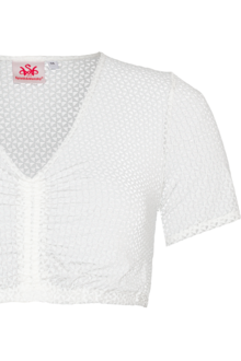 Dirndlbluse Kurzarm mit V-Ausschnitt offwhite