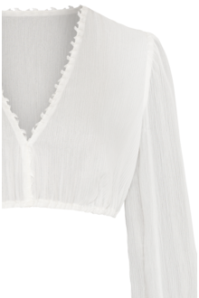 Dirndlbluse mit V-Ausschnitt und 3/4-rmeln creme