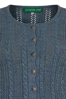 Kurze Dirndljacke mit Zopfmuster hellblau
