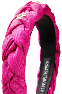 Haarreif geflochten mit Edelwei-Blten pink