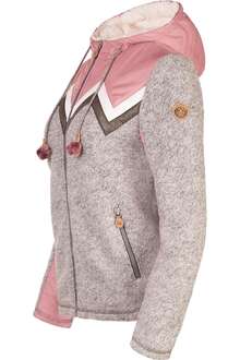 Damen-Outdoor-Jacke mit Kapuze grau rosa