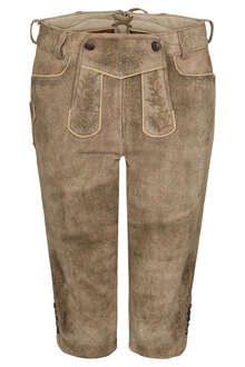 Damen Lederhosehose knielang whisky