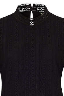 Damen Bluse Spitze schwarz