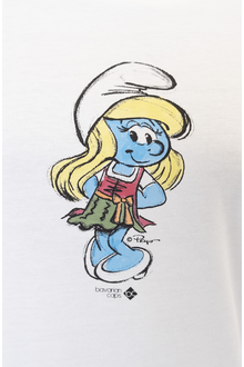 Damen T-Shirt 'Schlumpfine' wei
