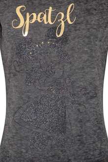 Damen Trachten-T-Shirt mit Minniemaus-Motiv schwarz