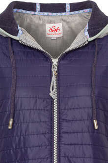 Damen-Outdoor-Jacke mit Kapuze dunkelblau grau