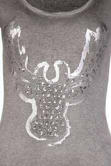 Damen Trachten T-Shirt Hirsch braun grau