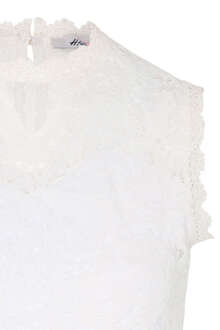 Spitzen-Trachtenshirt ärmellos weiß
