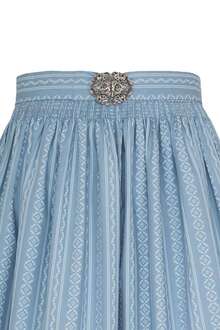 Dirndl-Schrze 70cm mit Broschen-Schliee hellblau gemustert