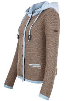 Damen Trachten-Jacke mit Kapuze nuss eisblau