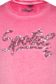 Mädchen T-Shirt 'Spazerl' mit Pailleten pink
