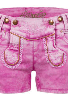 Damen Trachten Jeansshorts pink