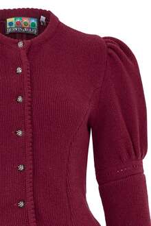 Damen Dirndljacke Strickjacke weinrot