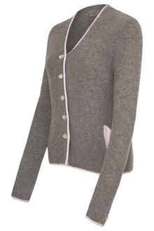 Damen Trachten Strickjacke grau ros