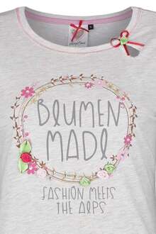 Damen Trachten T-Shirt Blumen Madl beige