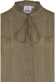 Damen Trachtenbluse Langarm oliv