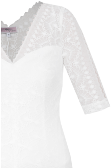 Damen Spitzenbody mit Halbarm offwhite