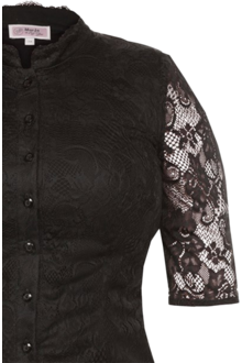 Damen Trachten Body aus Spitze halbarm schwarz