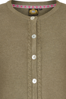 Damen Strickjacke mit Zopfstrickmuster und Perlmuttknpfen lindgrn