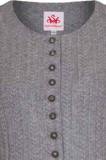 Damen Dirndljacke Zopfstrick grau