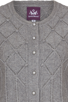 Damen Trachtenjacke mit Strickmuster mittelgrau