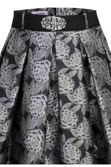 Damen Trachtenrock mit Metallschließe schwarz silber