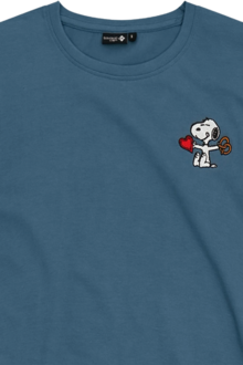 Damen T-Shirt Peanuts-Stickerei 'Peanuts Snoopy' dunkelblau