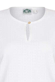 Damen Tarchten Blusen-Shirt Kurzarm weiß