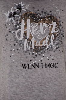 Damen T-Shirt 'Herz Madl' Bio-Baumwolle grau