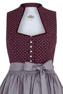 Baumwolldirndl aubergine grau