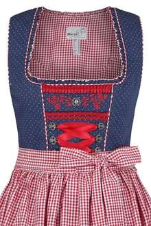 Dirndl kurz blau rot