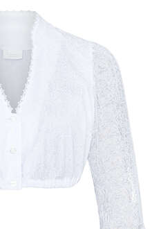 Dirndl-Bluse hochgeschlossen mit Spitzenrmel