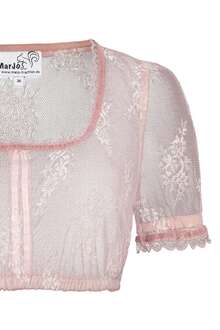 Spitzen-Dirndl Bluse transparent rosa