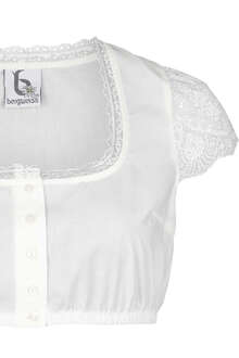 Dirndl Bluse mit Flgelrmel aus Spitze weiss