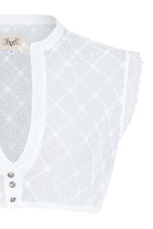 Dirndl-Spitzen-Bluse ohne Arm weiß