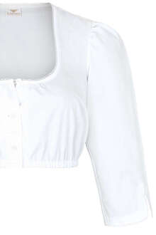 Dirndl-Bluse mit 3/4 Arm und rundem Ausschnitt weiss