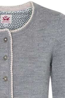Damen Trachten Strickjacke hellgrau